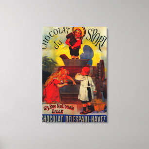 Chocolat du Sport Vintage PosterEurope Canvastryck