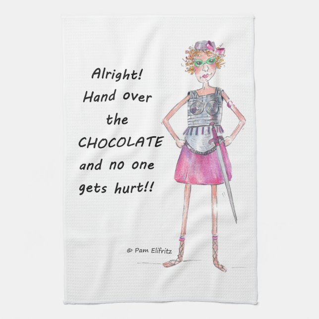 Chocolat för bepansrade röda vattenfärger Figur kr Kökshandduk (Vertikal)