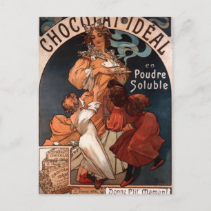 Chocolat Ideal av Alphonse Mucha Vykort