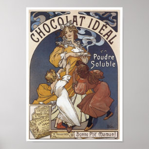 Chocolat Ideal Vintage annons Poster