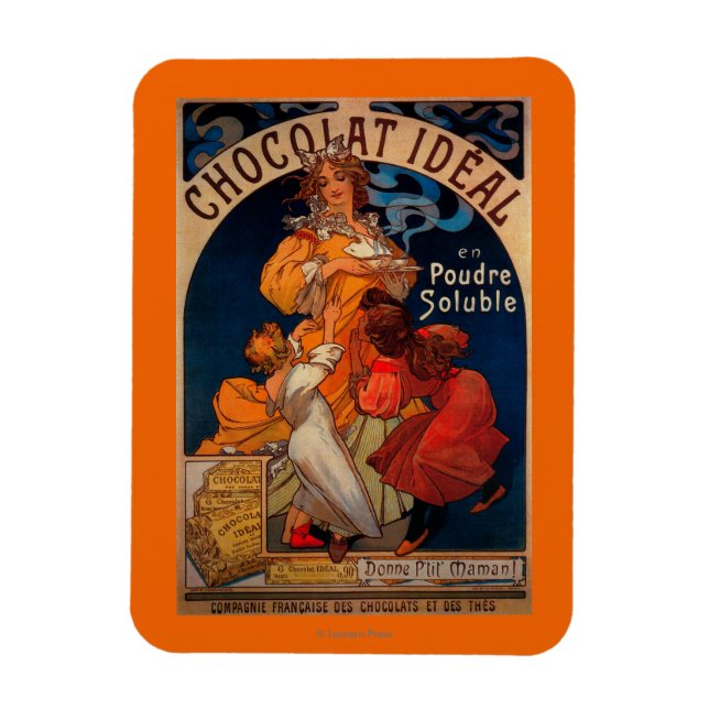 Chocolat Ideal Vintage PosterEurope Magnet (Vertikal)