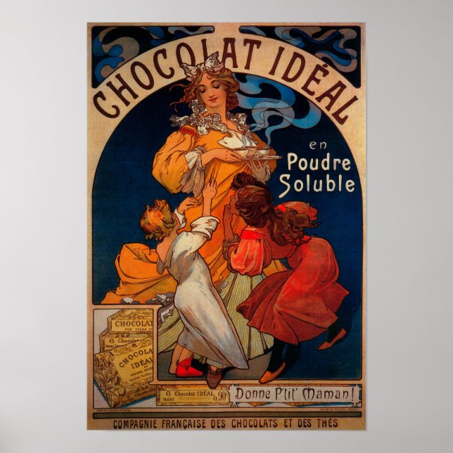 Chocolat Ideal Vintage PosterEurope Poster (Framsidan)