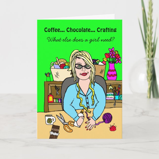 Chocolat, kaffe och Crafts-kort Helgkort (Framsida)
