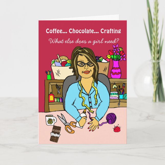 Chocolat, kaffe och Crafts-kort Helgkort (Framsida)