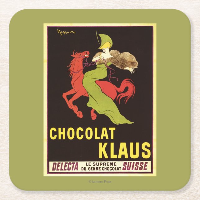 Chocolat Klaus annonseringaffisch Underlägg Papper Kvadrat (Framsidan)