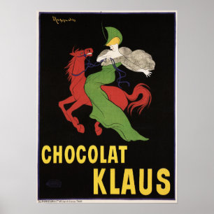 CHOCOLAT KLAUS Beverage Drink and Vintage Art Deco Poster