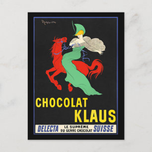 Chocolat Klaus, vintage reklamaffisch, Vykort