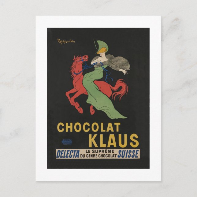 Chocolat Klaus Woman on Horse Vykort (Framsida)