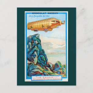 Chocolat Masson Ad med Zeppelin Airship Vykort