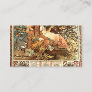 Chocolat Masson Alphonse Mucha Visitkort