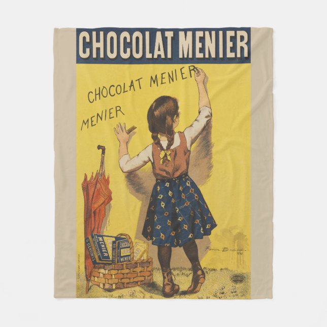 Chocolat Menier Little Girl Wall Writing Fleecefilt (Framsidan)