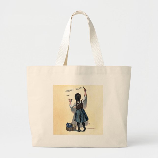 Chocolat Menier Little Girl Wall Writing Jumbo Tygkasse (Framsidan)