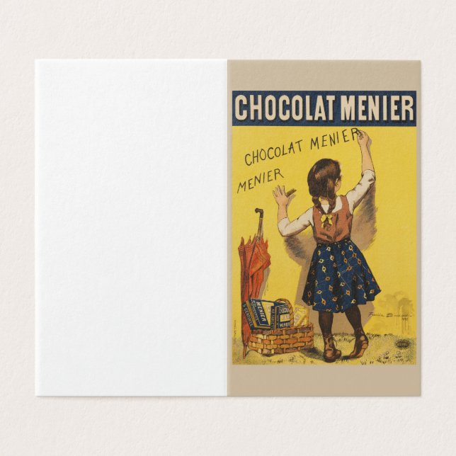 Chocolat Menier Little Girl Wall Writing Kort (Utsida ovikt)