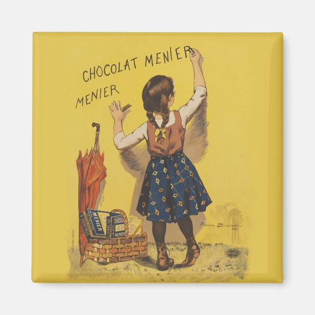 Chocolat Menier Little Girl Wall Writing Magnet (Framsidan)