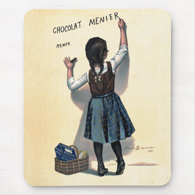 Chocolat Menier Little Girl Wall Writing Musmatta (Framsidan)