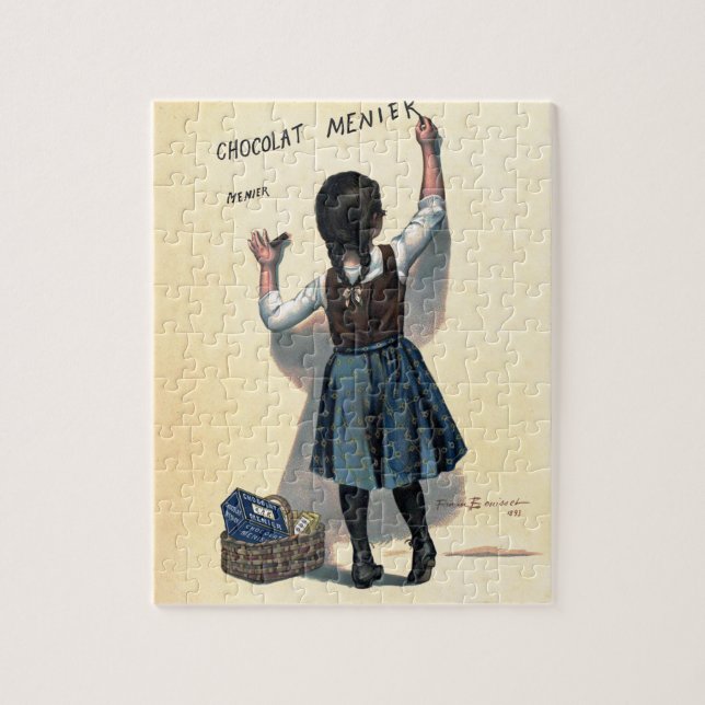 Chocolat Menier Little Girl Wall Writing Pussel (Vertikal)