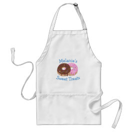 Chocolat och Rosa Sprinkled Donuts Namn i bageri Förkläde
