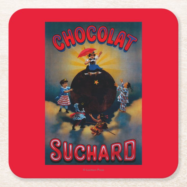 Chocolat Suchard vintage PosterEurope Underlägg Papper Kvadrat (Framsidan)