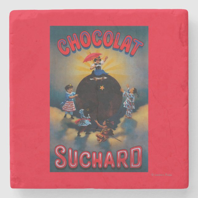 Chocolat Suchard vintage PosterEurope Underlägg Sten (Framsidan)
