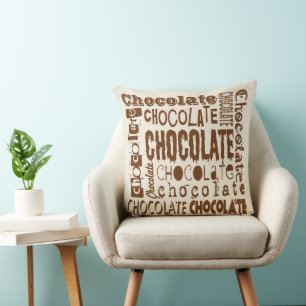 Chocolate Älskare Font Jumble Square Dekorativ kud Kudde