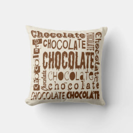 Chocolate Älskare Font Jumble Square Dekorativ kud Kudde