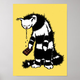Chocolate Älskare Funny Konstig Cat Poster