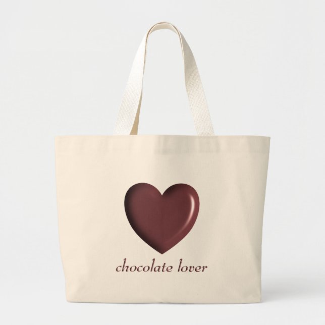Chocolate Älskare Heart Bag Jumbo Tygkasse (Framsidan)