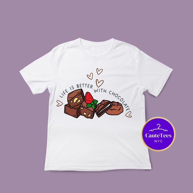Chocolate Älskare Quote Graphic T Shirt (Skapare uppladdad)