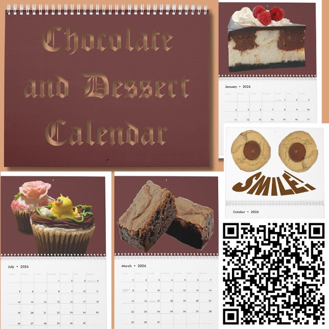 Chocolate and Dessert Calendar 20XX Kalender (Chocolate Lovers & Dessert Sweet Treats Photos Calendar)