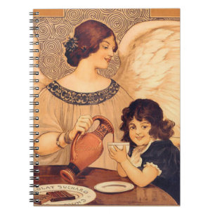 Chocolate Angel Fransk Antik Anteckningsbok