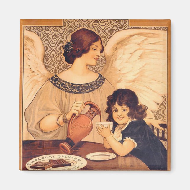 Chocolate Angel Fransk Antique Magnet (Framsidan)