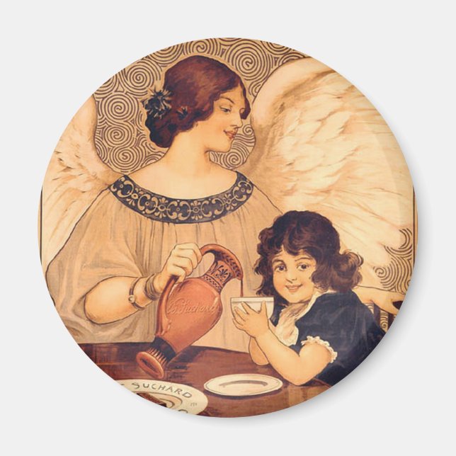 Chocolate Angel Fransk Antique Magnet (Framsidan)