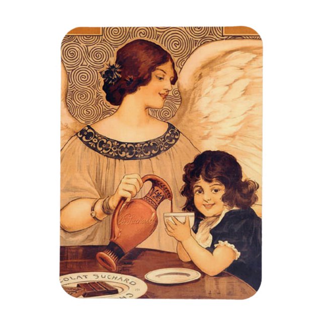 Chocolate Angel Fransk Antique Magnet (Vertikal)