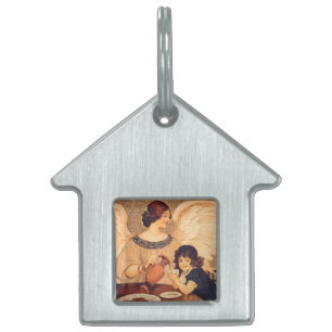Chocolate Angel Fransk Antique Namnbricka Husdjur