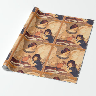 Chocolate Angel Fransk Antique Presentpapper