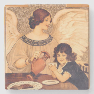 Chocolate Angel Fransk Antique Underlägg Sten