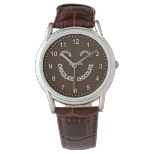 Chocolate Ansikte Text Armbandsur