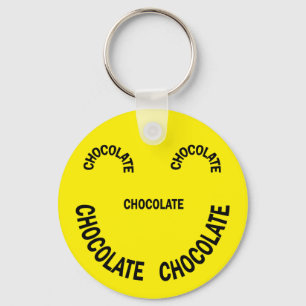Chocolate Ansikte Text Nyckelring