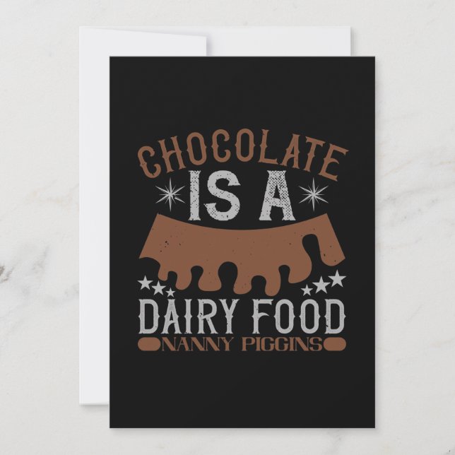 Chocolate är en mejeriföda. spara datumet (Framsida)