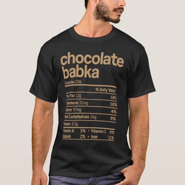 Chocolate Babka Nutrition Facts Thanksgiving Jewis T Shirt (Framsida)