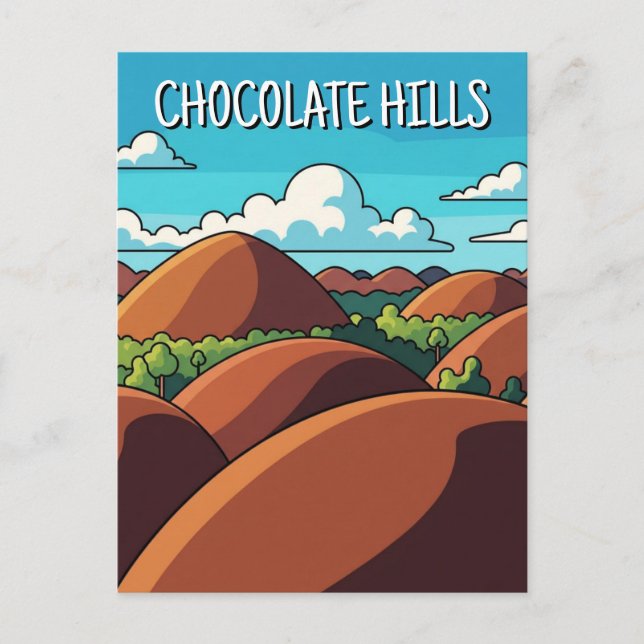 Chocolate Backe Bohol Philippines Travel Vykort (Framsida)