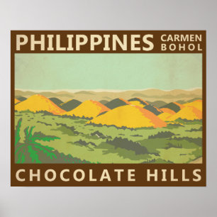 Chocolate Backe Filippinernas Vintage Poster
