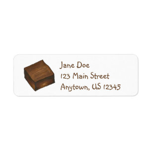 Chocolate Bake Sale Brownie Square Adressetiketter Returadress Etikett