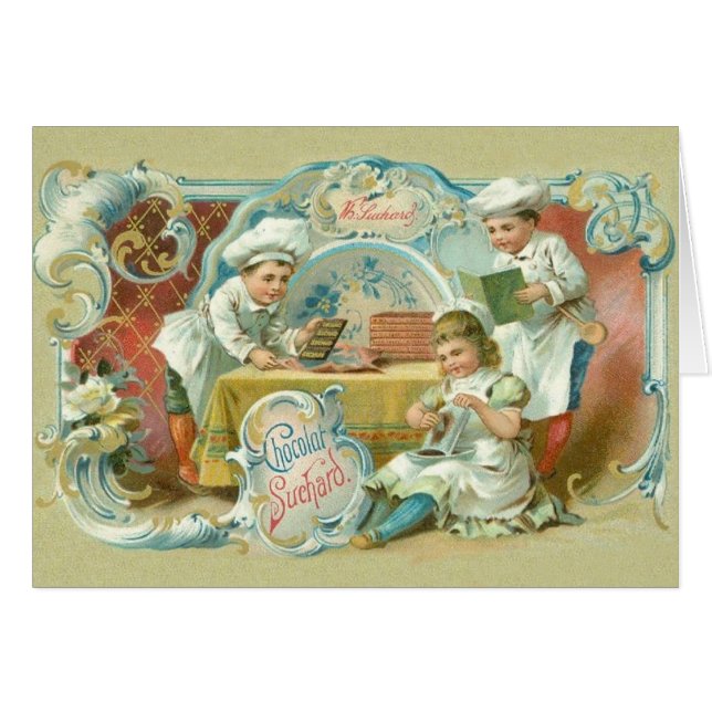 Chocolate Bakers Antique Hälsningskort (Framsidan Horizontal)