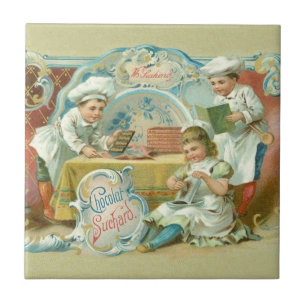 Chocolate Bakers Antique Kakelplatta