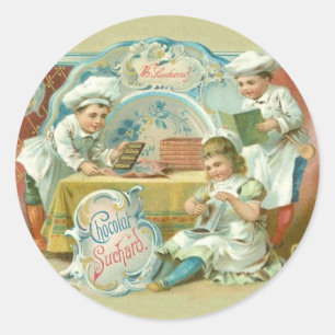 Chocolate Bakers Antique Runt Klistermärke
