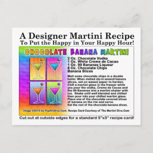 Chocolate Banana Martini Recipe Postcard Vykort