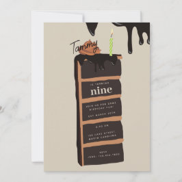 Chocolate Birthday Cake Födelsedagsfest Inbjudningar