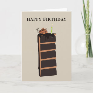 Chocolate Birthday Cake Grattis på födelsedagen Kort