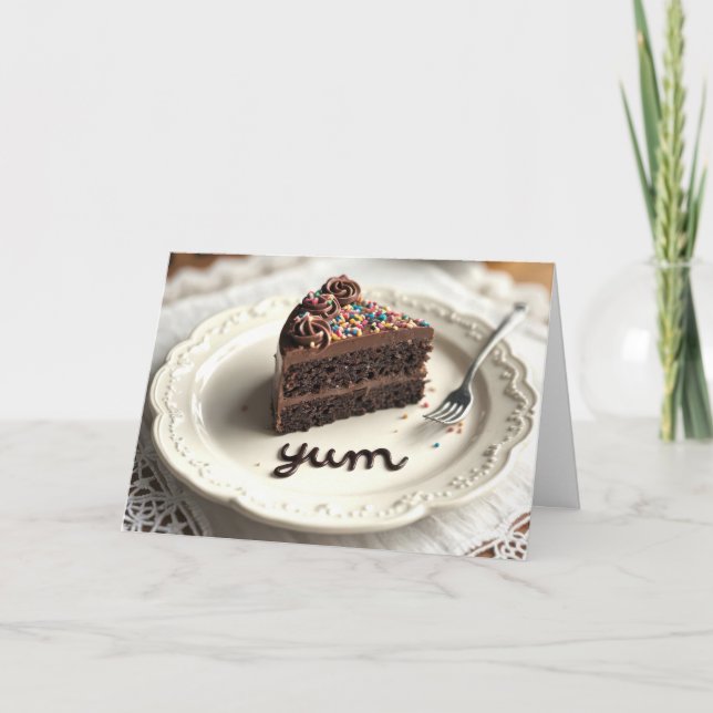 Chocolate Birthday Cake Kort (Framsida)